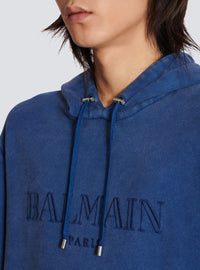 Hoodie brodé balmain vintage - Bleu & Bleu