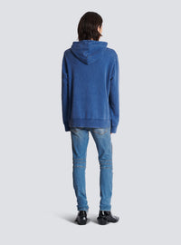 Hoodie brodé balmain vintage - Bleu & Bleu