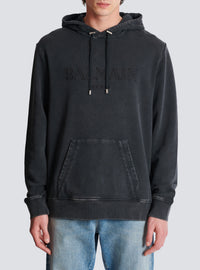 Hoodie brodé balmain vintage - Gris & Gris
