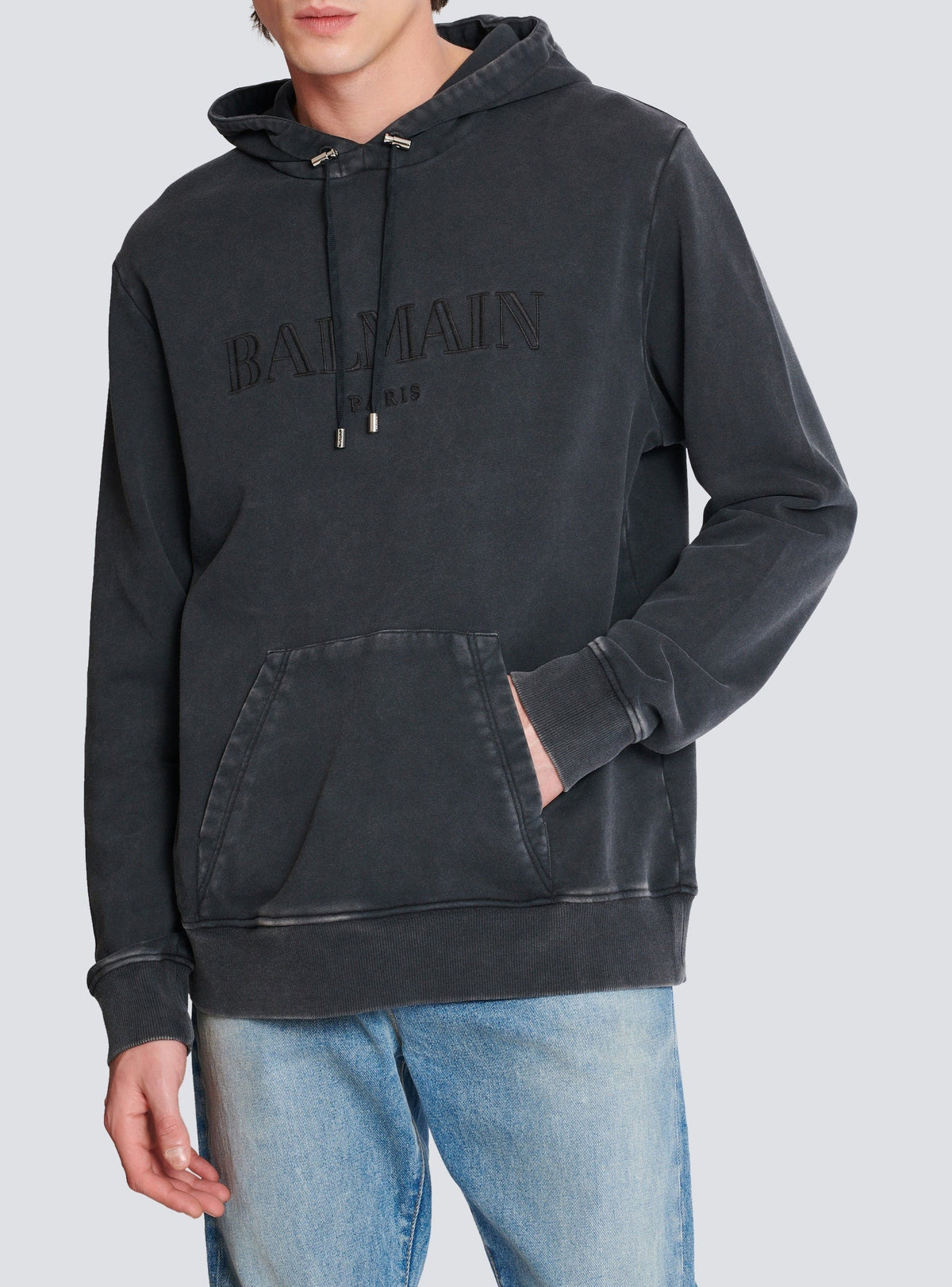 Vintage embroidered hoodie - Grey & Grey