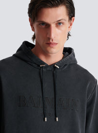 Hoodie brodé balmain vintage - Gris & Gris