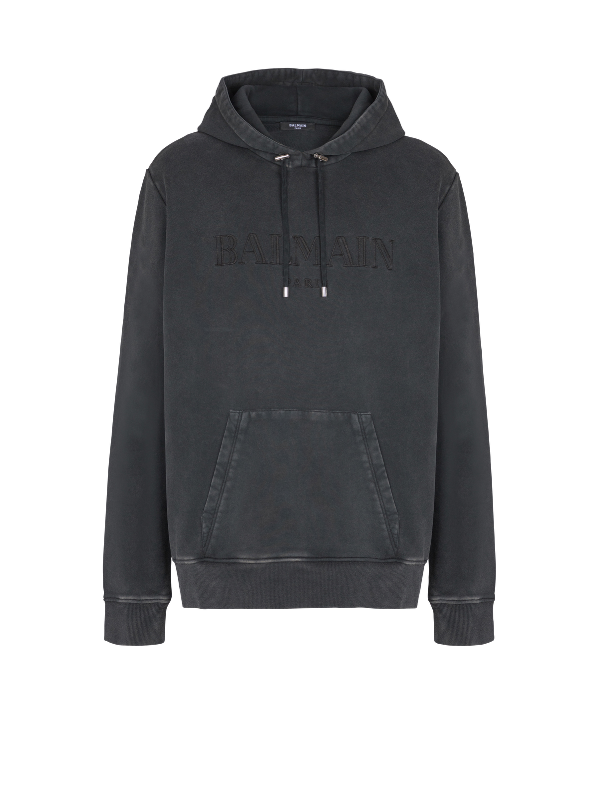Hoodie brodé balmain vintage - Gris & Gris