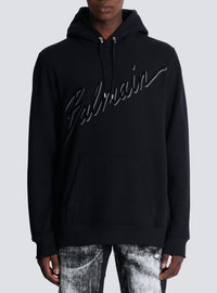 Hoodie floqué balmain lettre - Noir & Noir