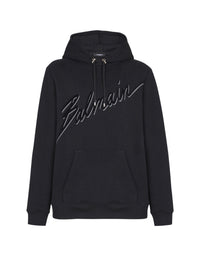Sweat à capuche floqué lettre - Noir & Noir