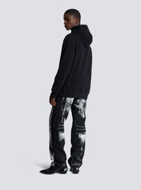 Hoodie floqué balmain lettre - Noir & Noir