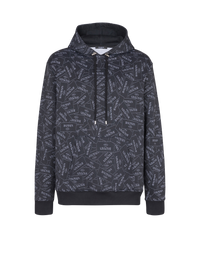 Hoodie imprimé motif étiquette balmain all-over - Noir & Blanc
