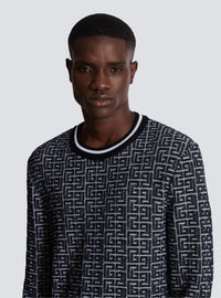 Pull en maille à monogramme pb labyrinthe - Blanc & Noir