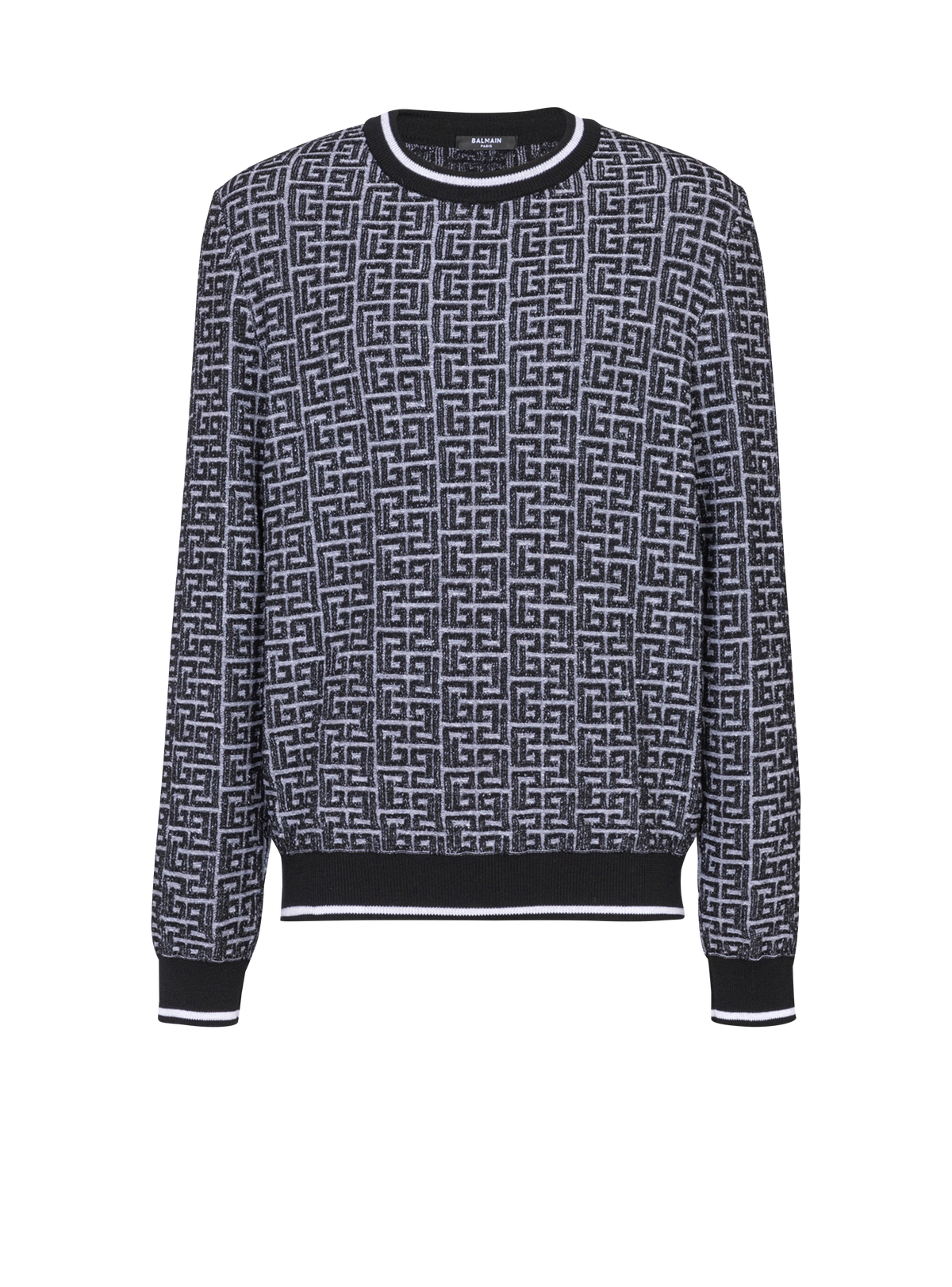 Pull en maille à monogramme pb labyrinthe - Blanc & Noir
