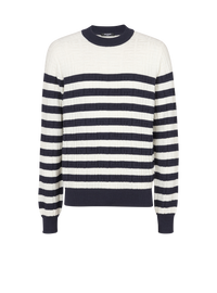 Pull marinière à monogramme - Blanc & Marine