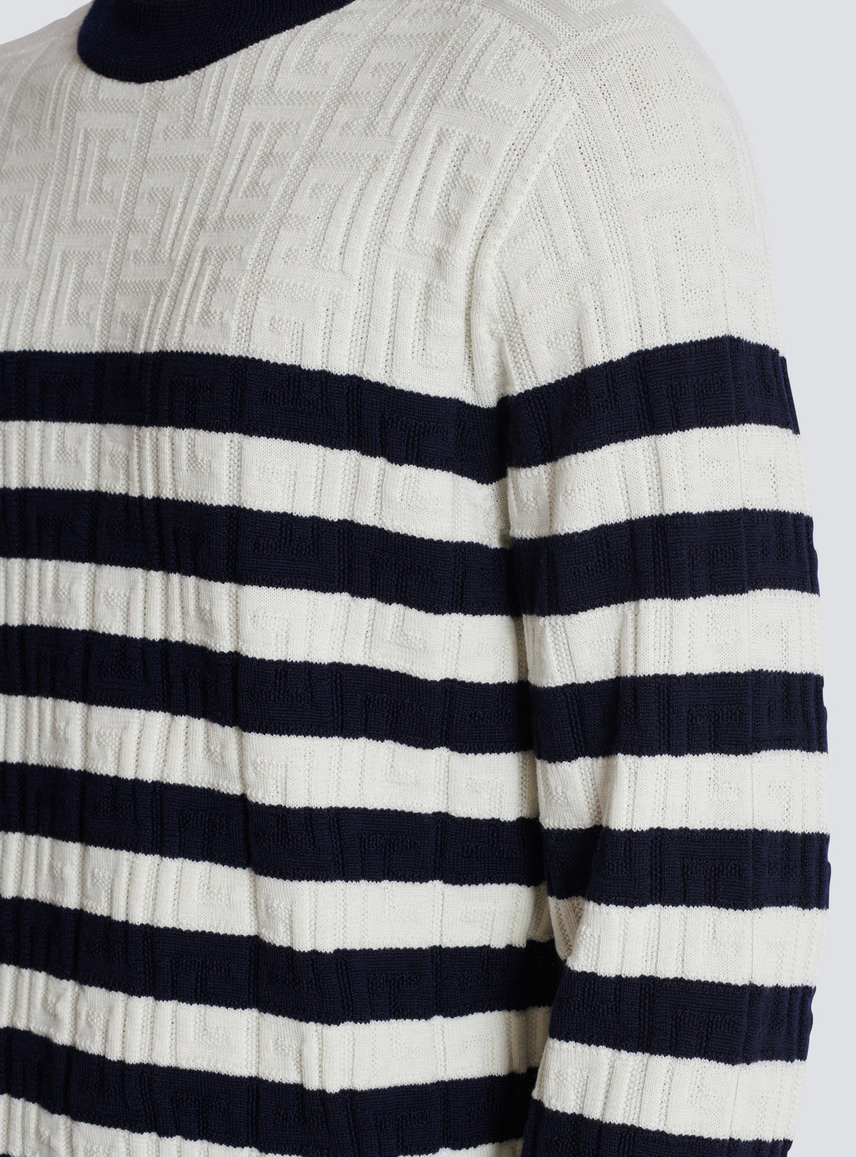 Pull marinière à monogramme - Blanc & Marine
