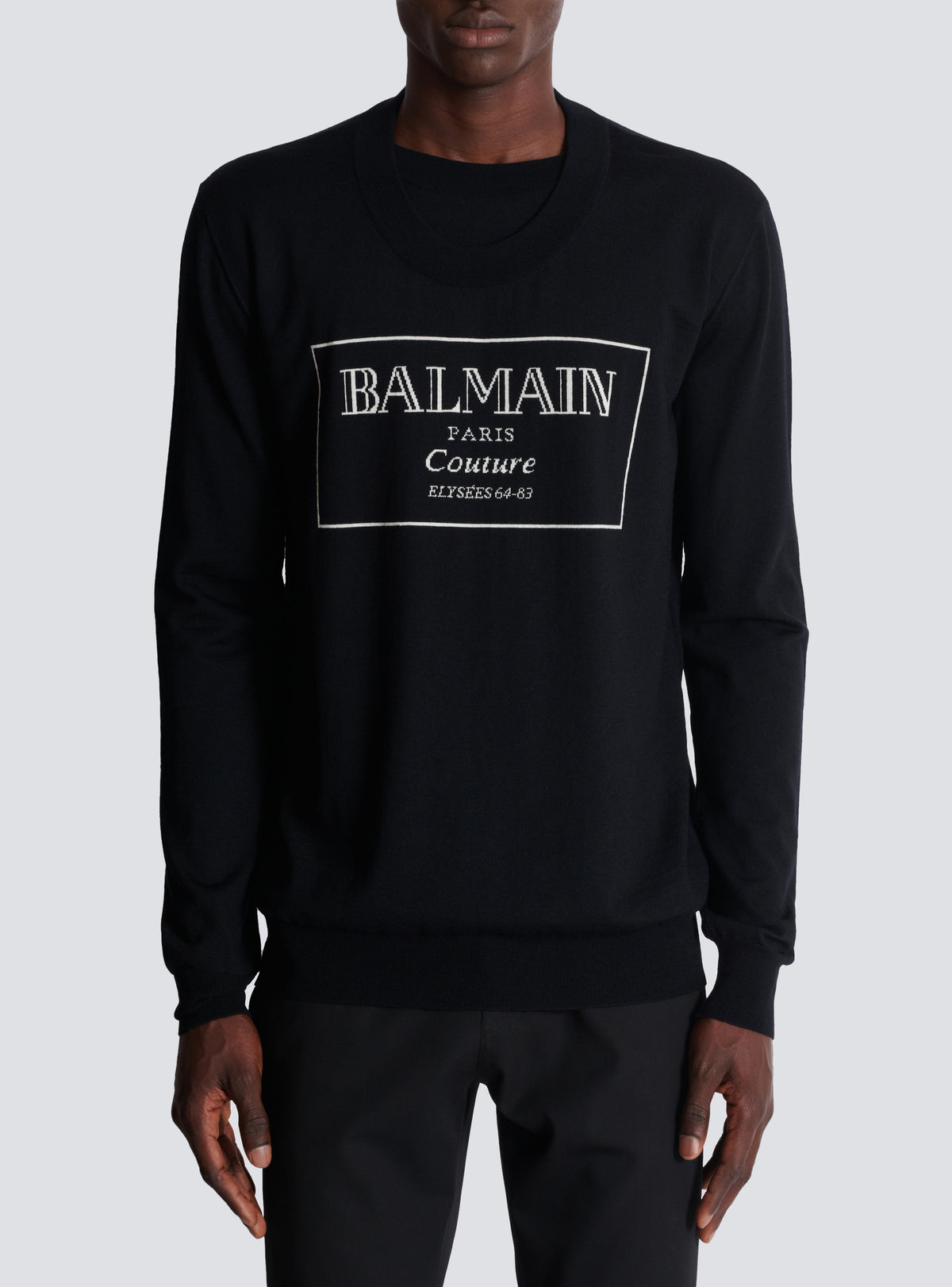 Pull en maille balmain couture étiquette - Noir & Blanc