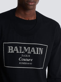 Pull à col rond en laine - Noir & Blanc