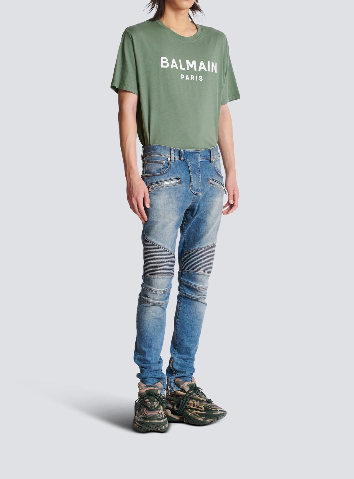 Slim biker denim trousers - Jean Blue