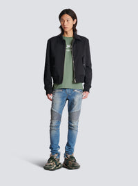 Jean biker slim en denim blue wash - Bleu Jean