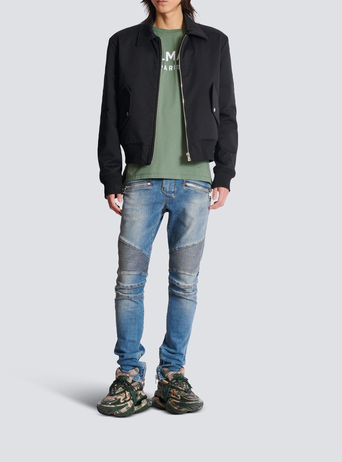 Slim biker denim trousers - Jean Blue