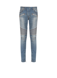 Jean biker slim en denim blue wash - Bleu Jean
