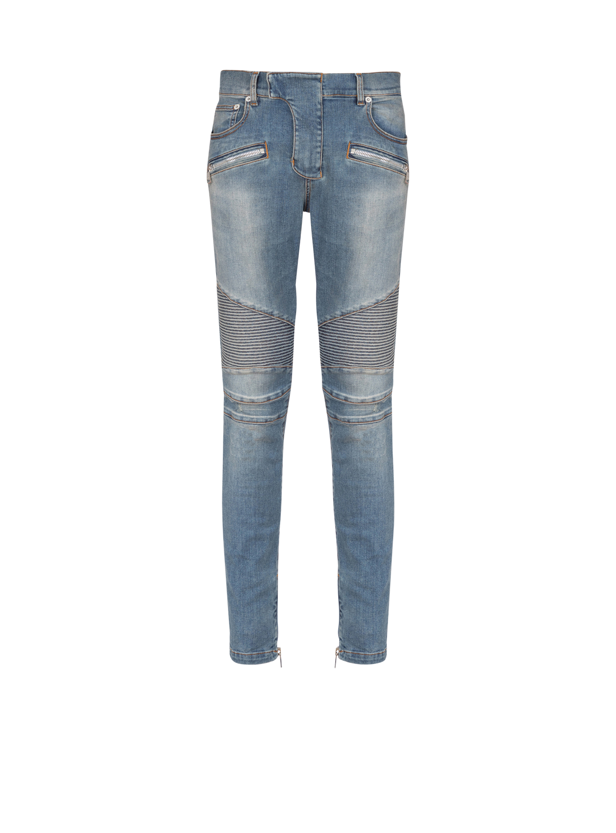 Jean biker slim en denim blue wash - Bleu Jean