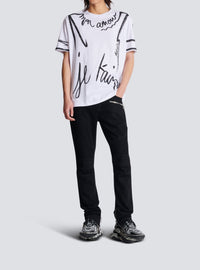 Pantalon biker slim en denim - Noir