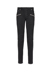 Pantalon biker slim en denim - Noir