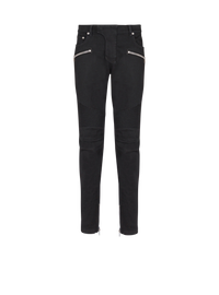 Jean biker slim en denim uni - Noir