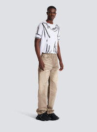 Jean loose en denim beige wash - Beige