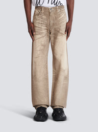 Jean loose en denim beige wash - Beige