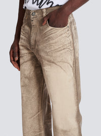 Jean loose en denim beige wash - Beige