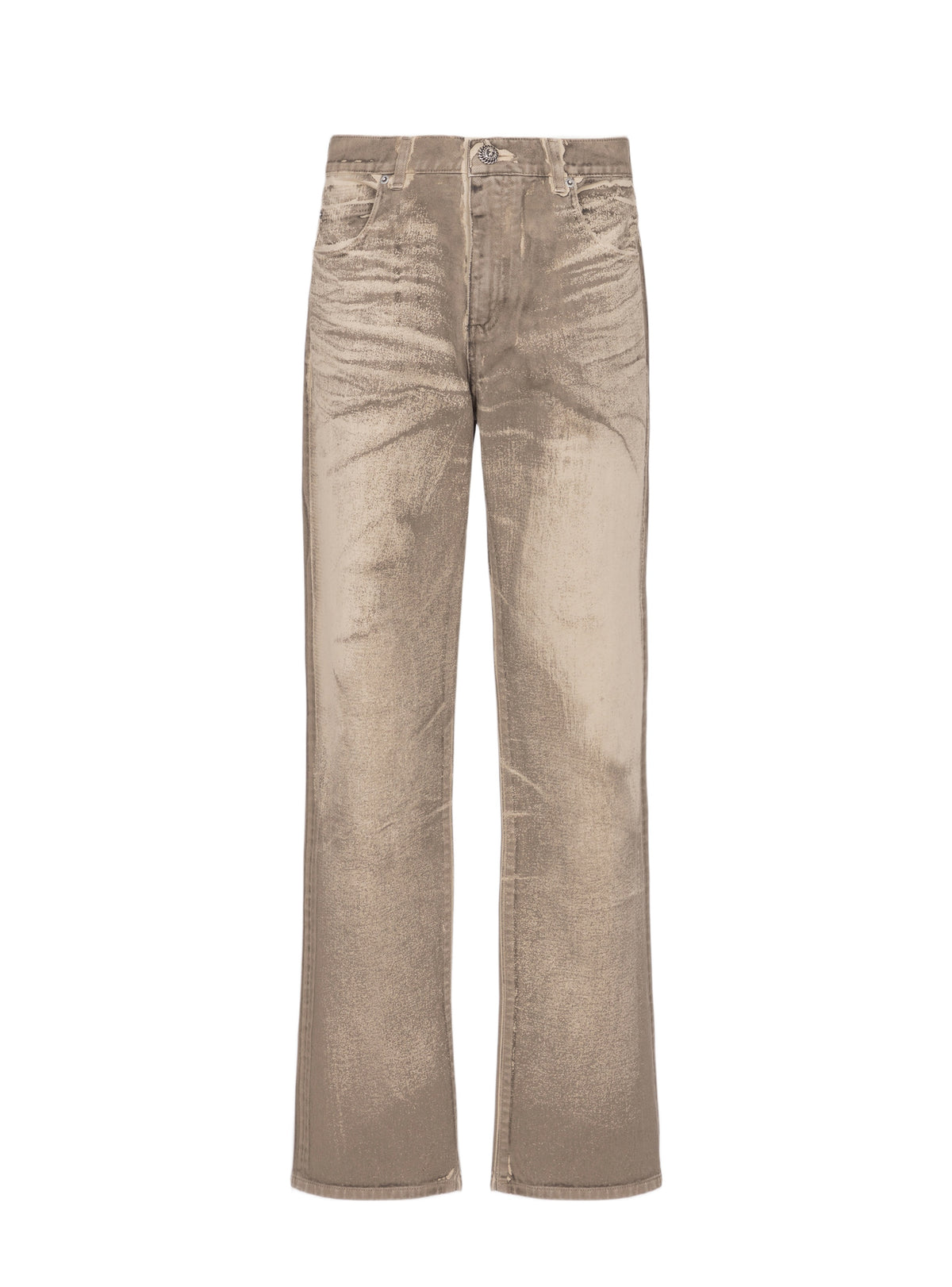 Pantalon loose en denim - Beige