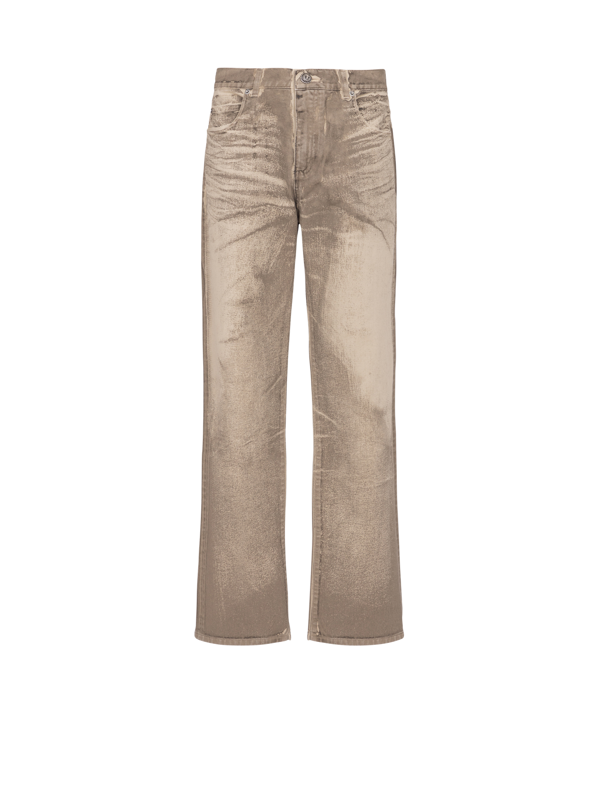 Jean loose en denim beige wash - Beige