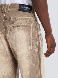 Jean loose en denim beige wash - Beige