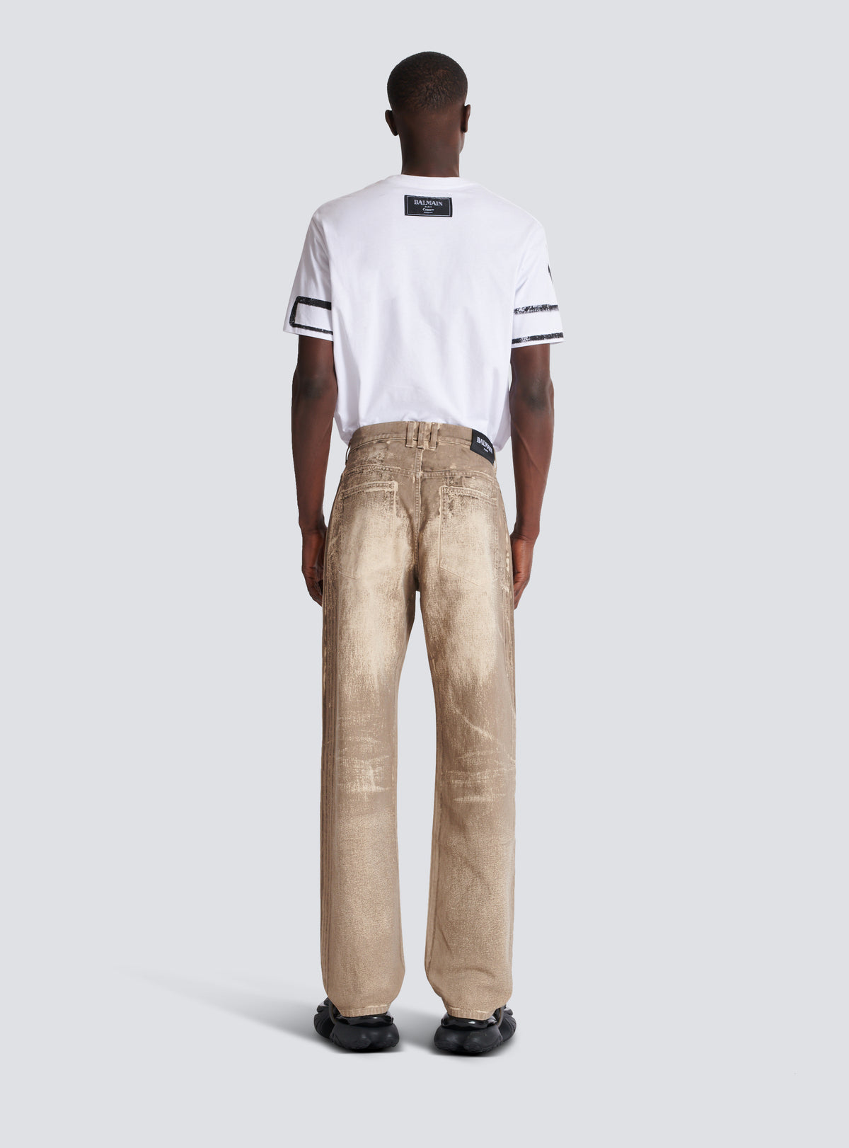 Jean loose en denim beige wash - Beige
