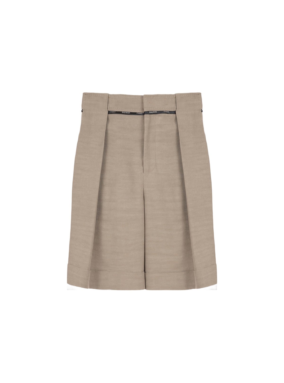 Pleated cupro shorts - Taupe