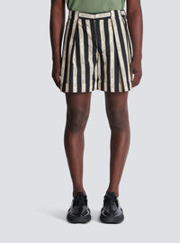 Short plissé en jacquard - Nude & Noir