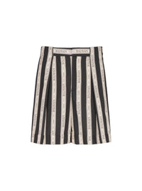 Pleated jacquard shorts - Nude & Black