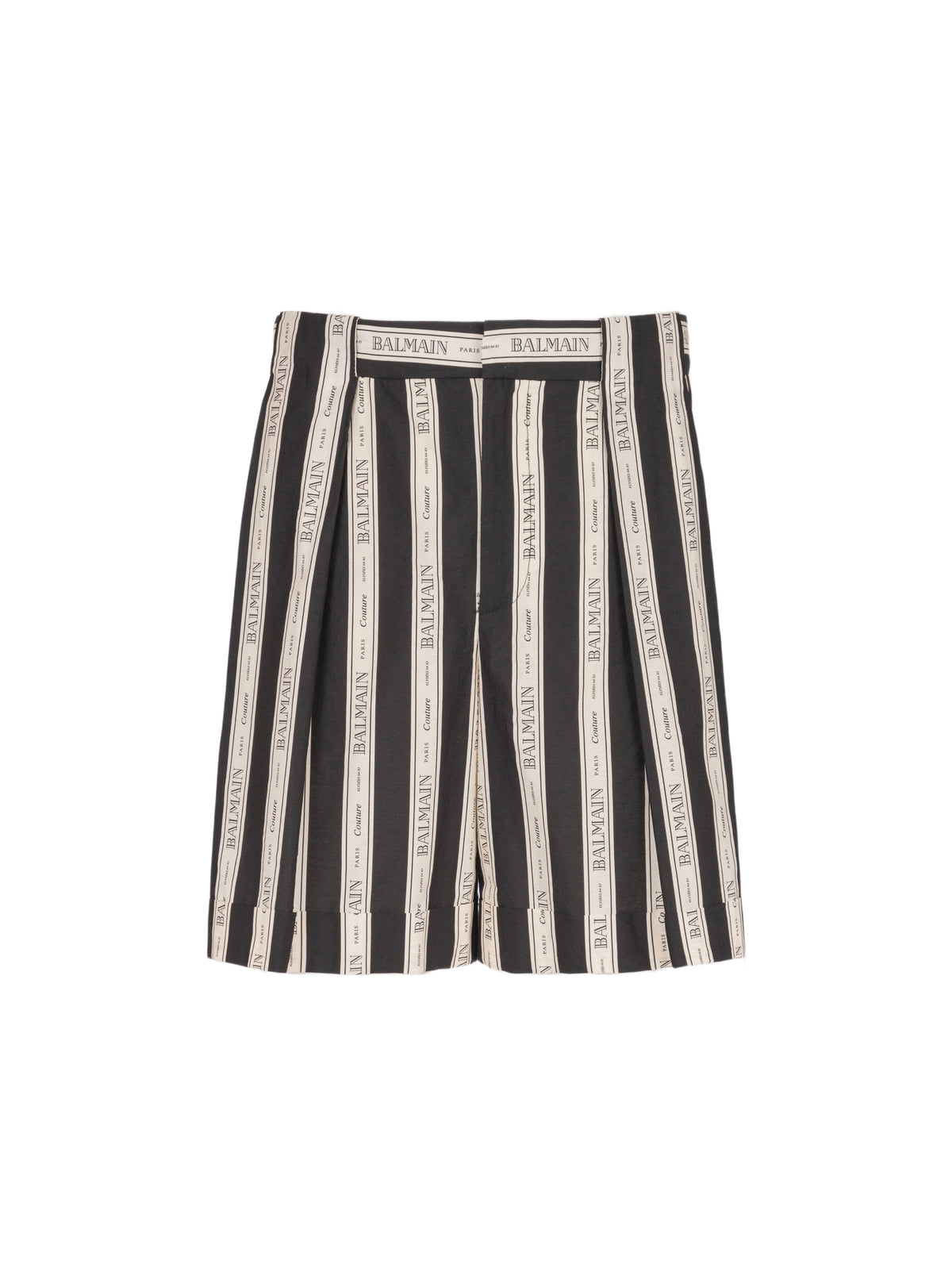 Pleated jacquard shorts - Nude & Black