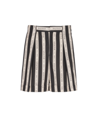 Short plissé en jacquard - Nude & Noir