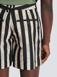 Short plissé en jacquard - Nude & Noir