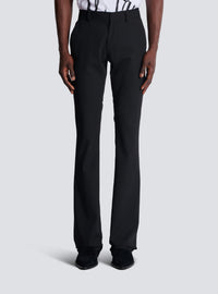 Pantalon de tailleur bootleg en grain de poudre - Noir