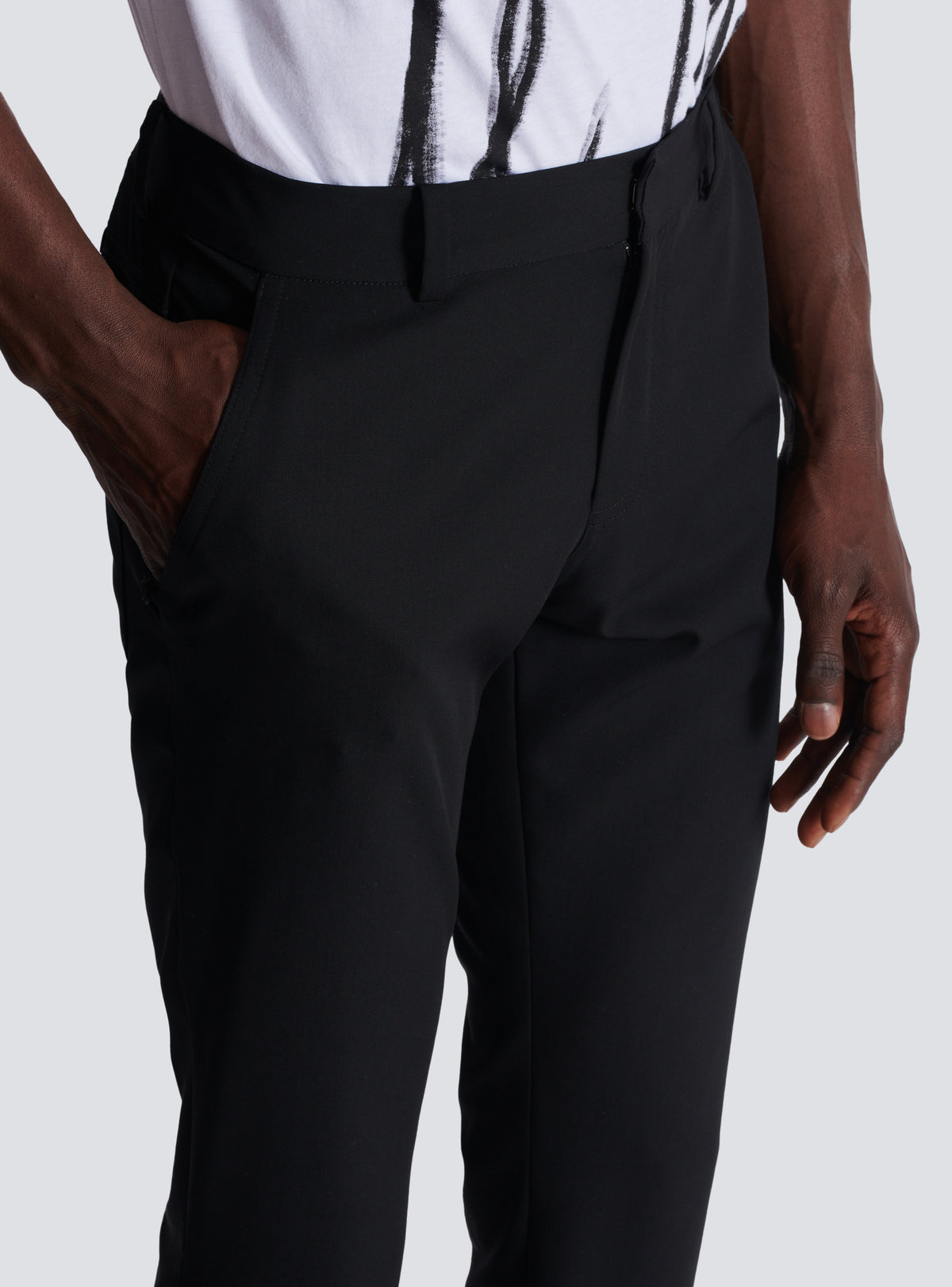 Pantalon de tailleur bootleg en grain de poudre - Noir