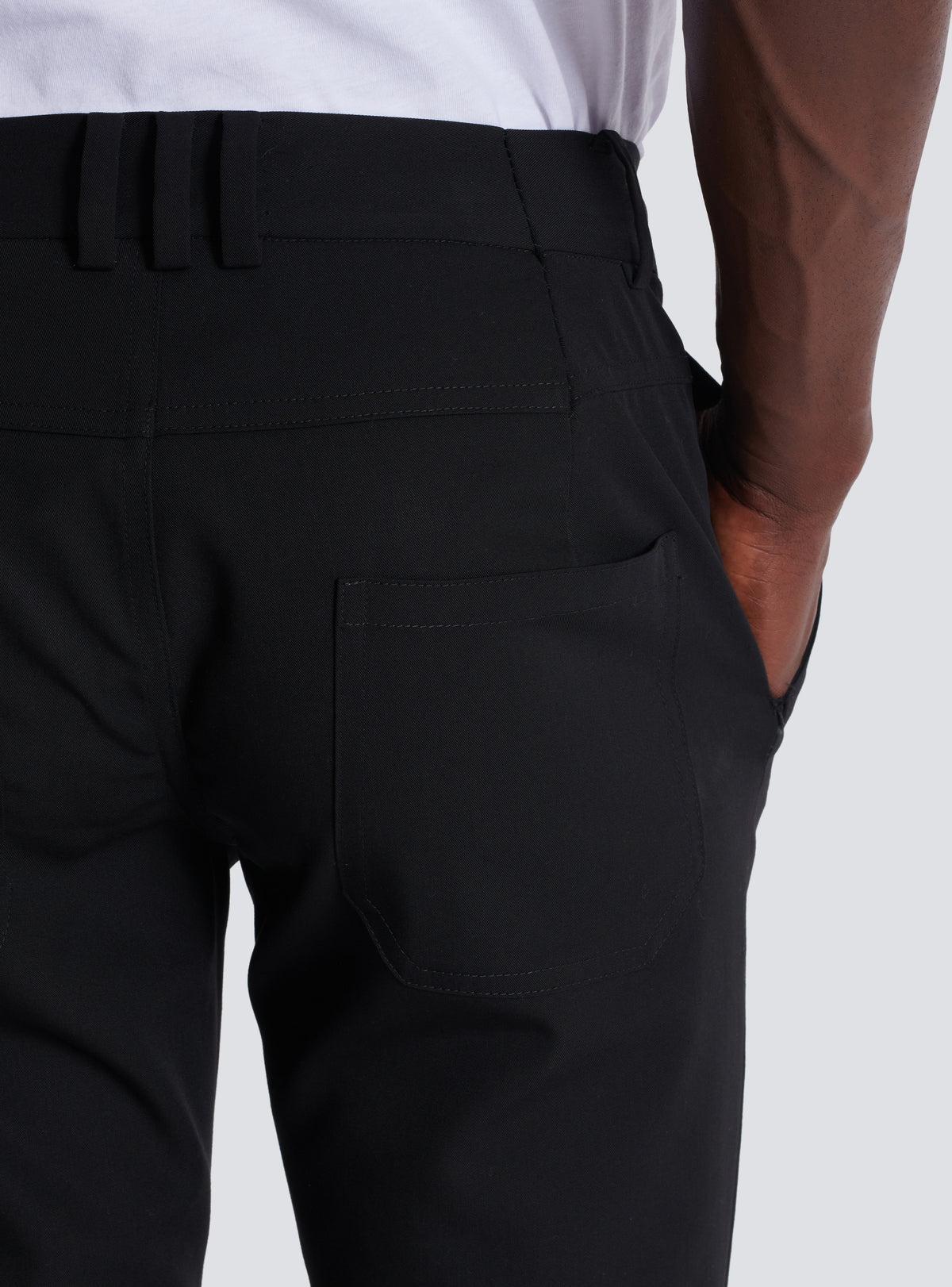 Pantalon de tailleur bootleg en grain de poudre - Noir