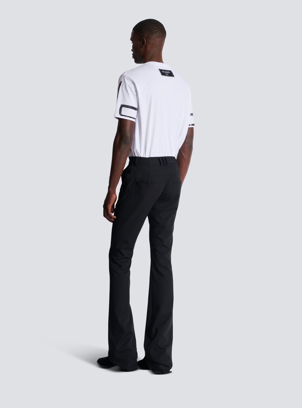 Pantalon de tailleur bootleg en grain de poudre - Noir