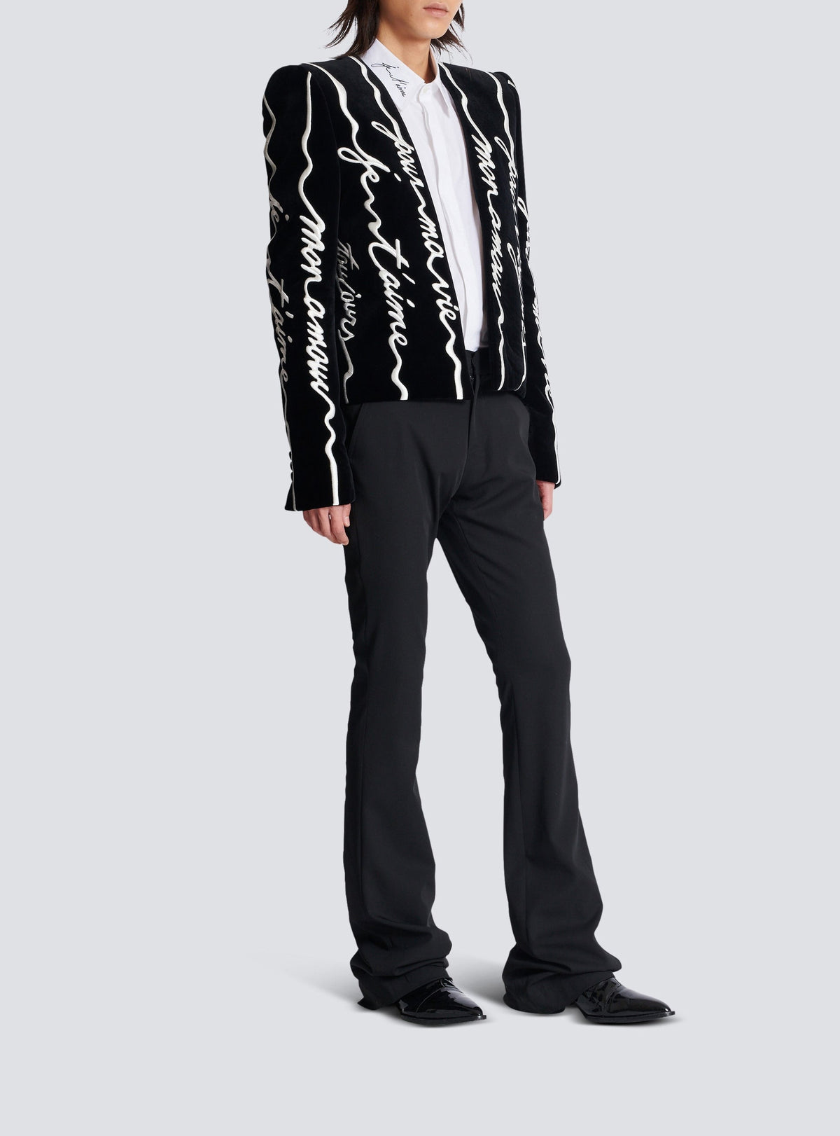 veste spencer en velours - Noir & Blanc