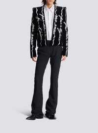 veste spencer en velours - Noir & Blanc
