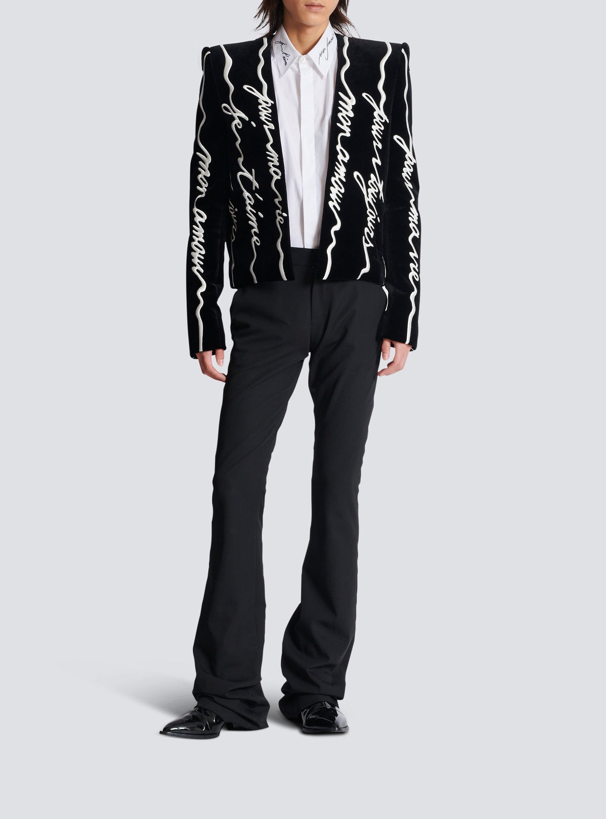 veste spencer en velours - Noir & Blanc