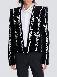 veste spencer en velours - Noir & Blanc