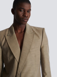 Veste de tailleur 1 bouton en cupro - Taupe