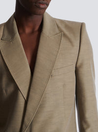 Single-button cupro tailored jacket - Taupe