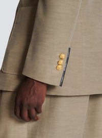 Veste de tailleur 1 bouton en cupro - Taupe