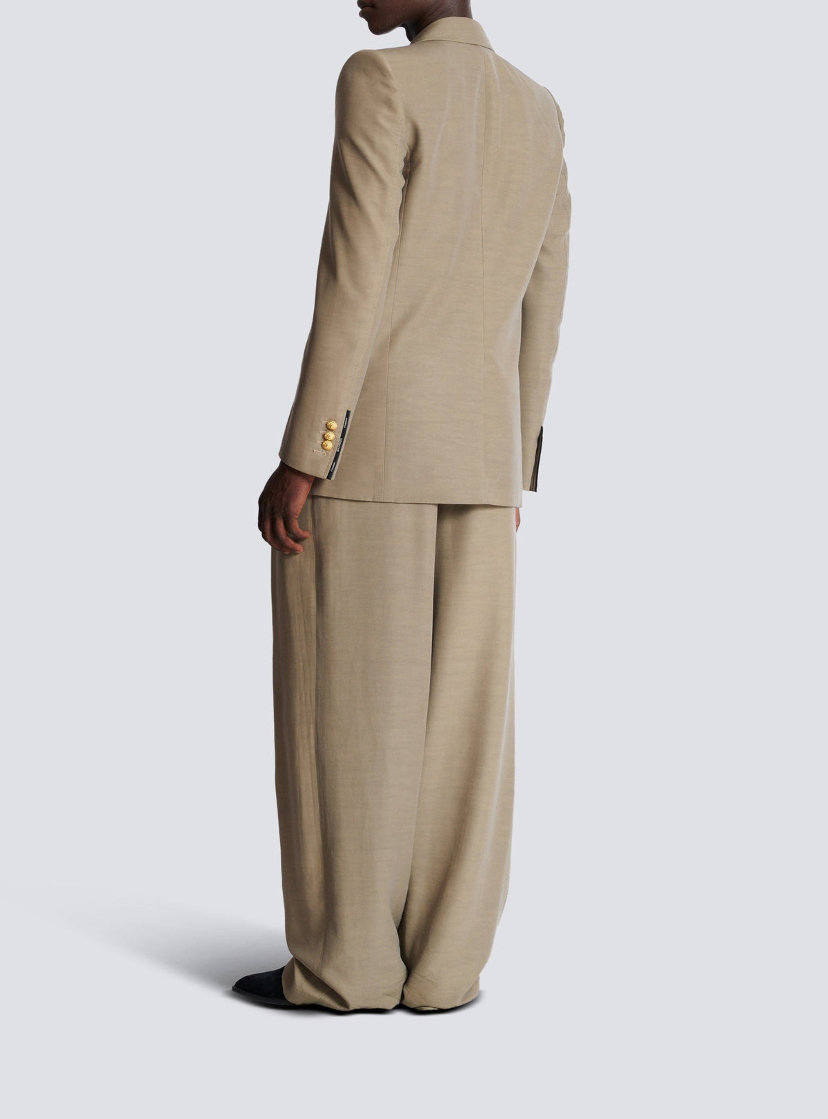 Single-button cupro tailored jacket - Taupe