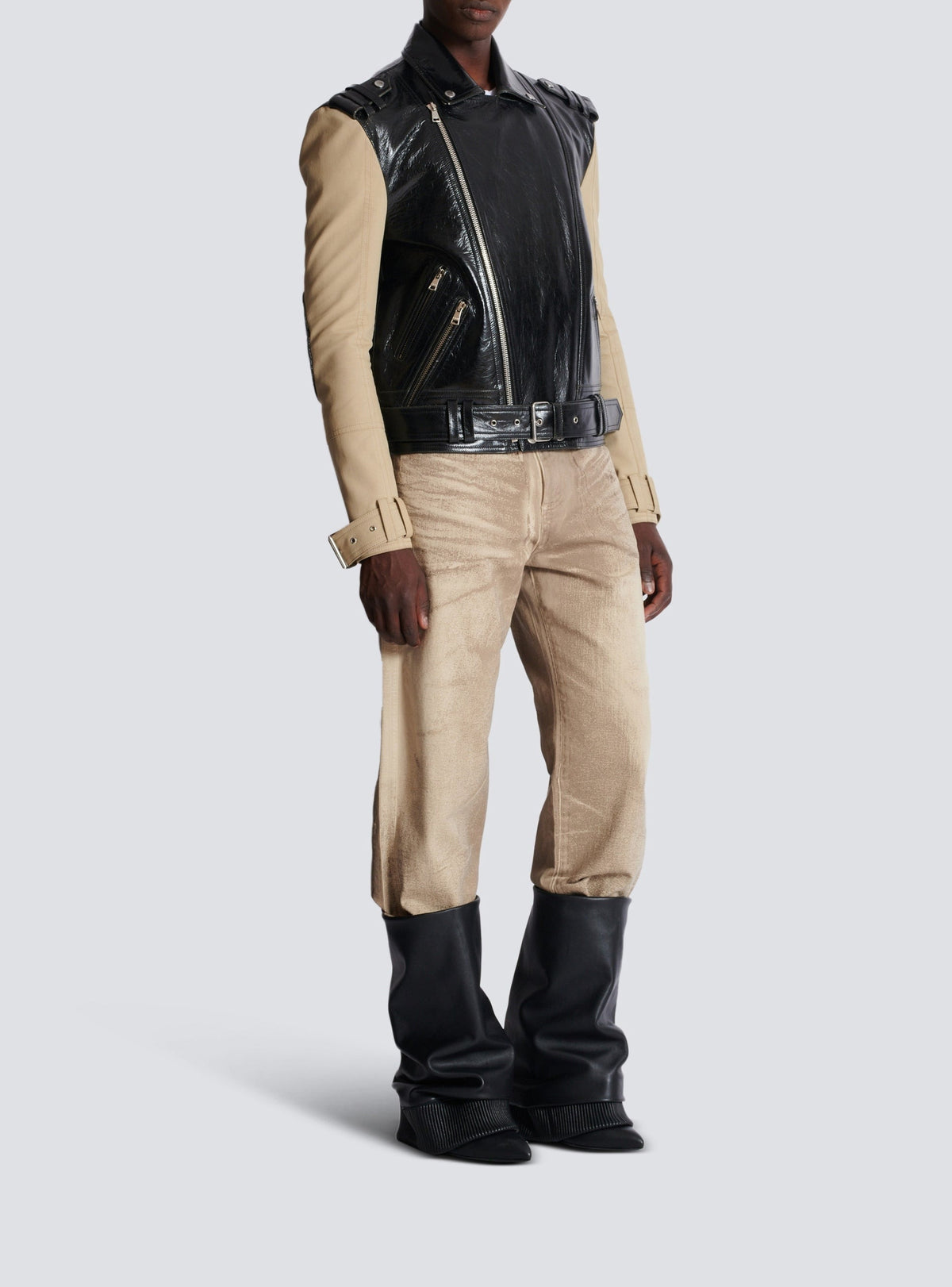 Leather biker jacket - Black